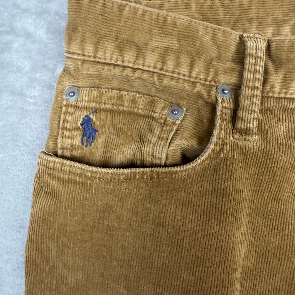 Polo Ralph Lauren Varick Slim Straight Corduroy Pants Mens 30/30 Tan Brown - Picture 16 of 16